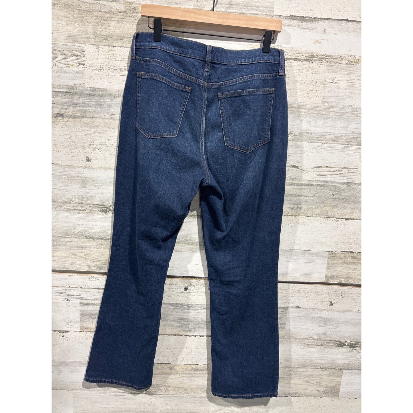 J.Crew Mid Rise Flare Crop Jeans Women Size 29T Blue Button Fly Stretch Classic2