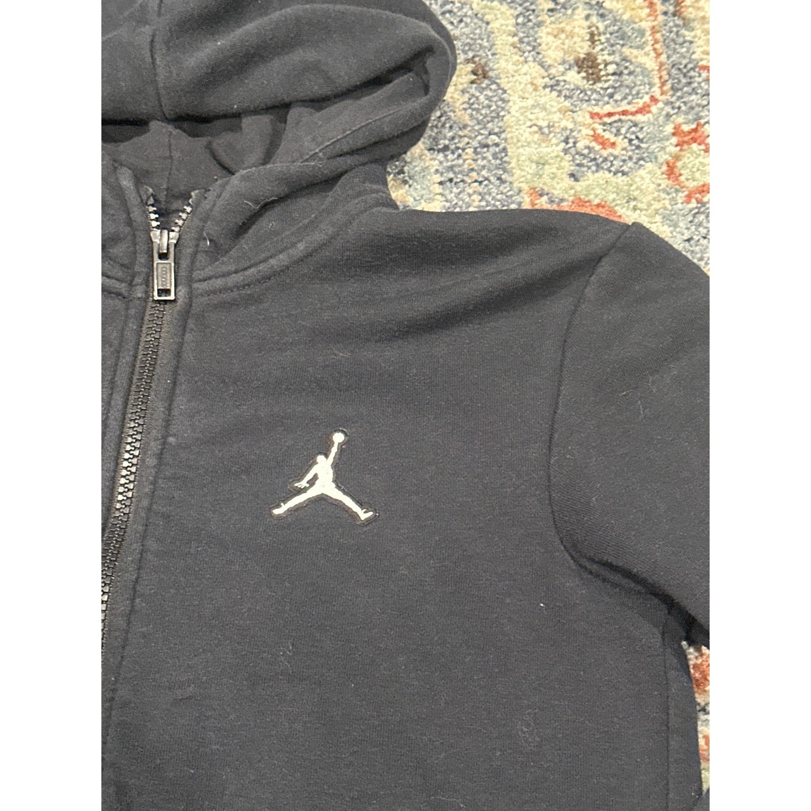 Jordan Full Zip Hoodie Boys Medium 10/12 Black Jumpman Logo GUC1