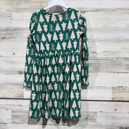 Hanna Andersson Holiday Tree Dress Girls 10 Green 100% Cotton EUC5