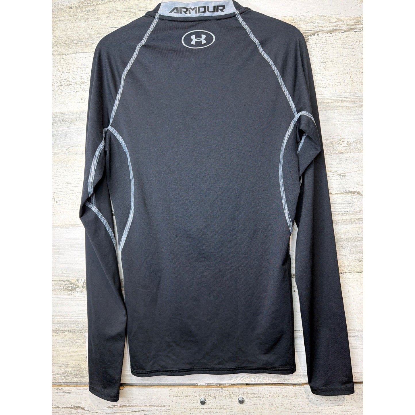 Under Armour Compression Shirt Mens Small Black HeatGear Athletic EUC3