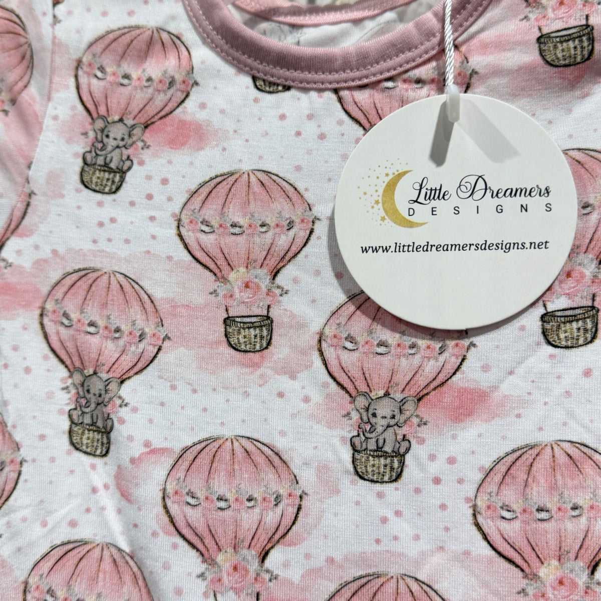 Little Dreamers Designs Romper Dress Girls 12-18M Pink Bamboo Whimsical NWT1