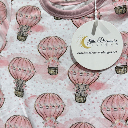 Little Dreamers Designs Romper Dress Girls 12-18M Pink Bamboo Whimsical NWT1