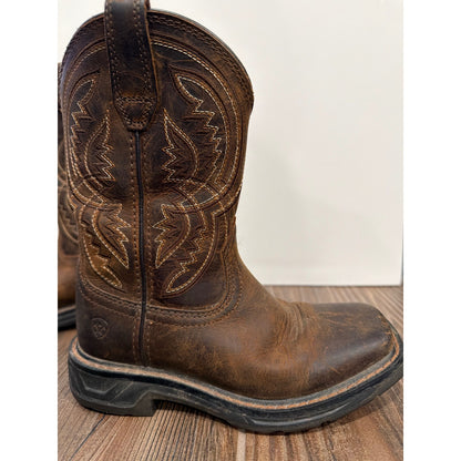 Ariat Western Boots Boys 11 Brown Leather 10042412 Cowboy GUC*Flaws11