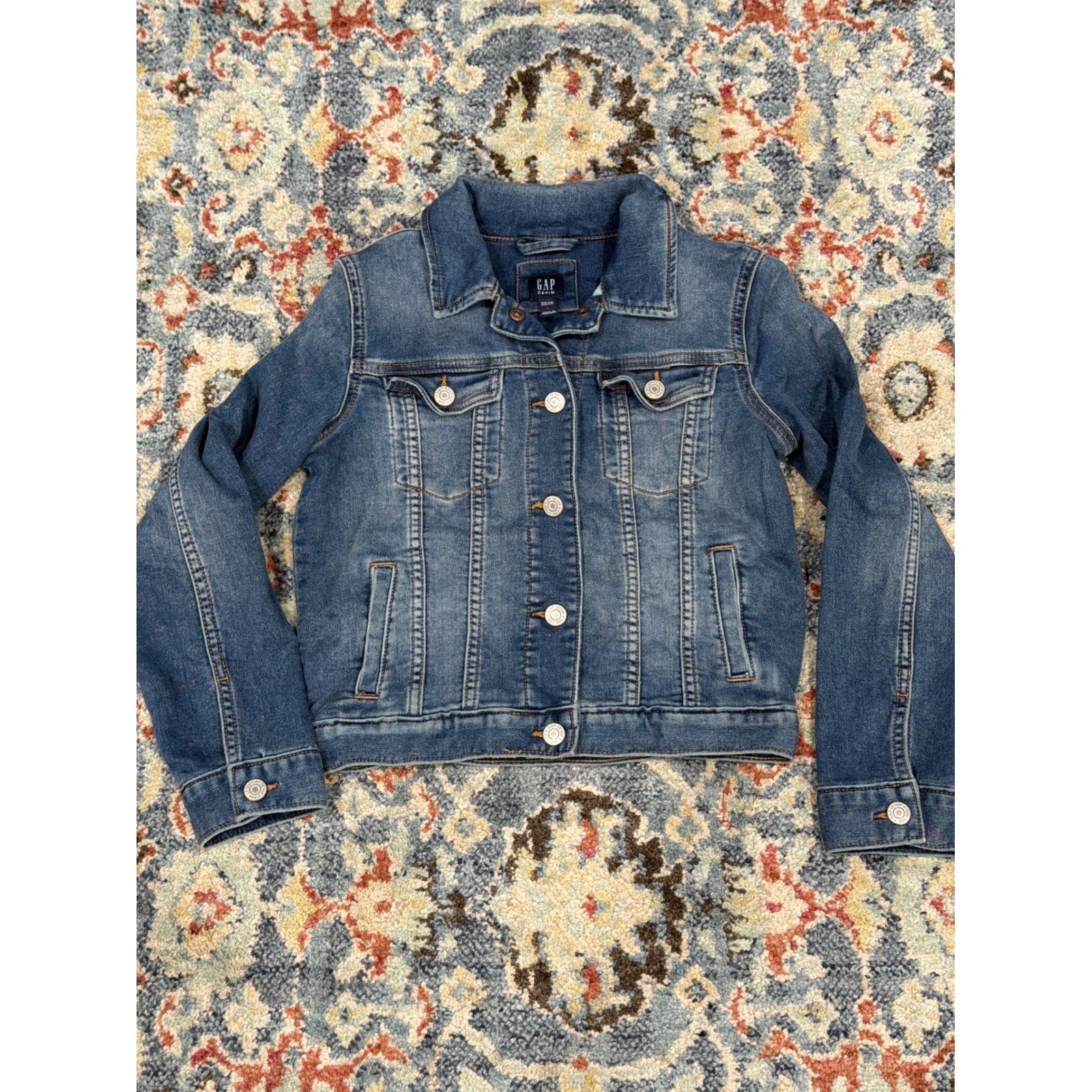 Gap Denim Jacket Girls Large Blue Classic Trucker Americana EUC0