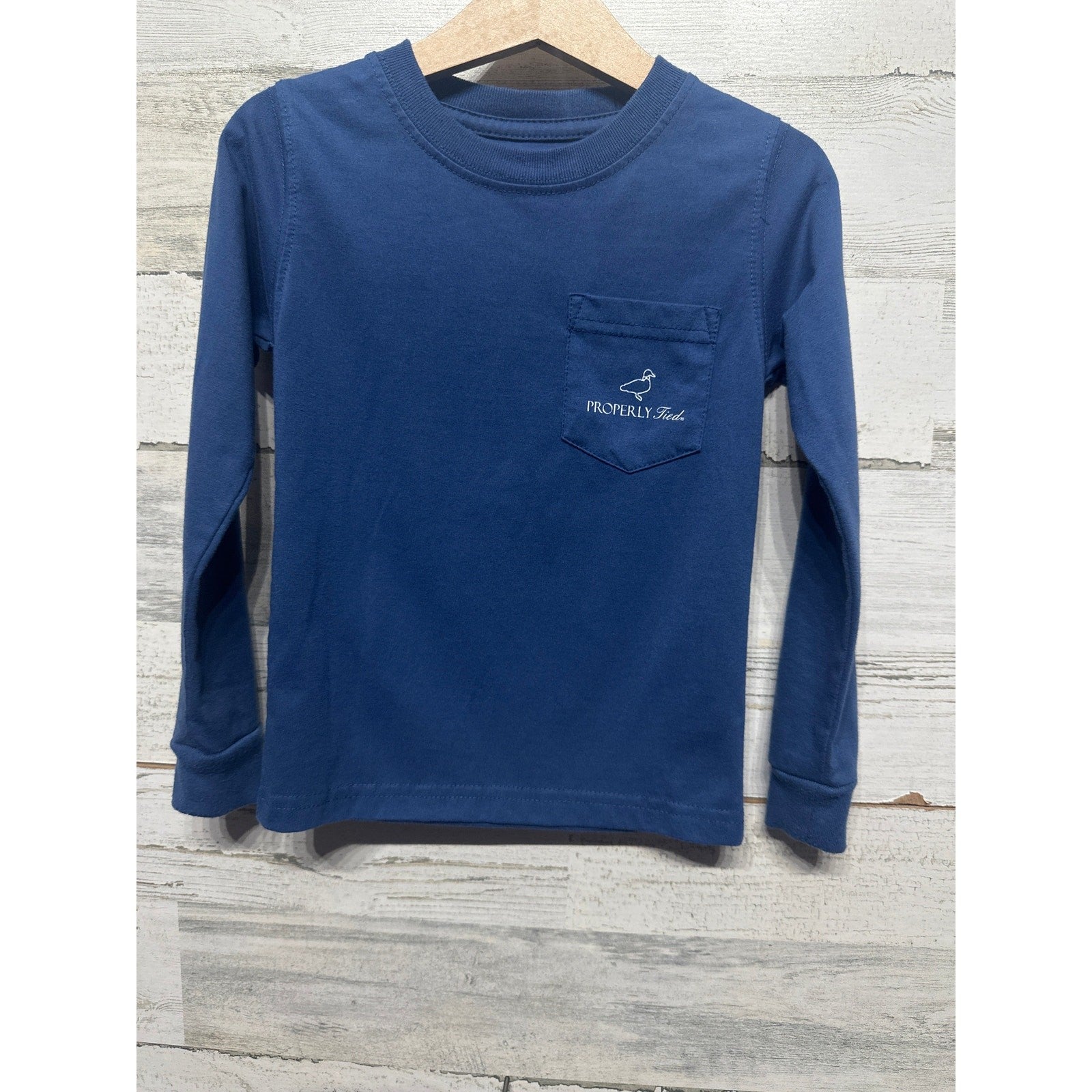 Properly Tied Pocket Tee Kids Size 2 Navy Blue Basketball Graphic EUC1