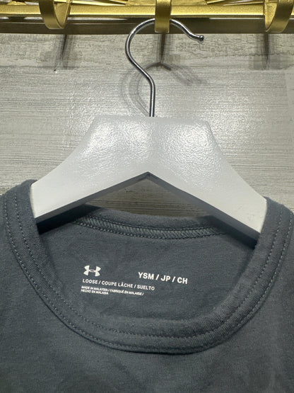 Under Armour Project Rock T-Shirt Boys Small Gray Brahma Bull Graphic GUC2