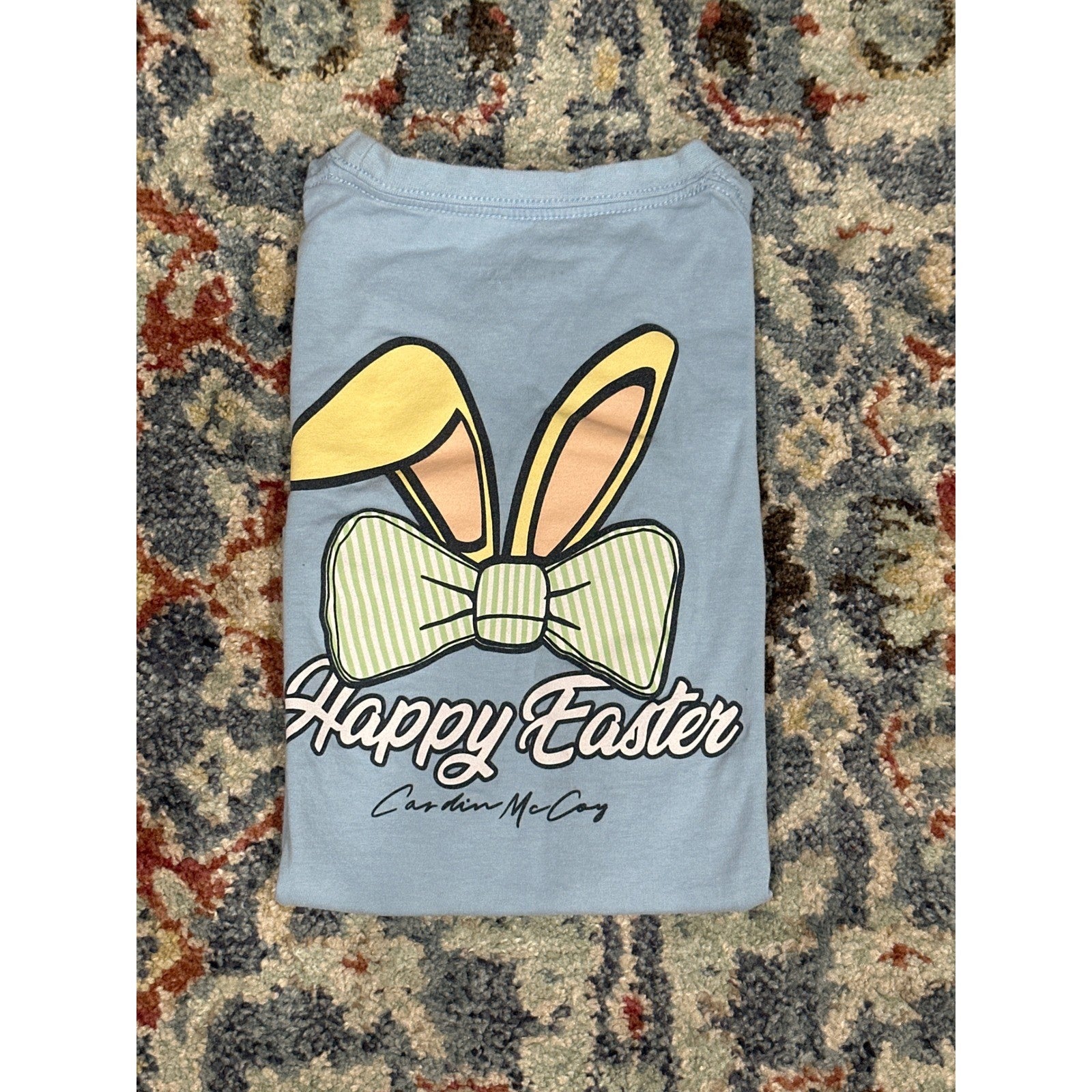 Cardin McCoy Graphic Tee Boys Small Blue Happy Easter Bunny0
