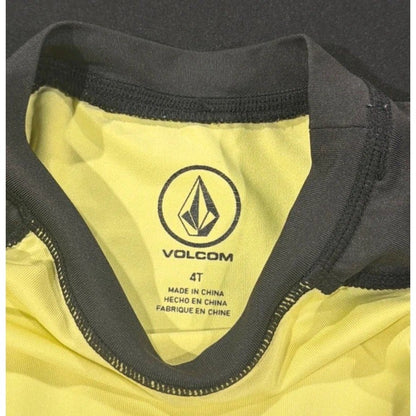 Volcom Blue Quail Swim Set Boys 4T Yellow Blue Butterfly Rash Guard Trunks GUC4