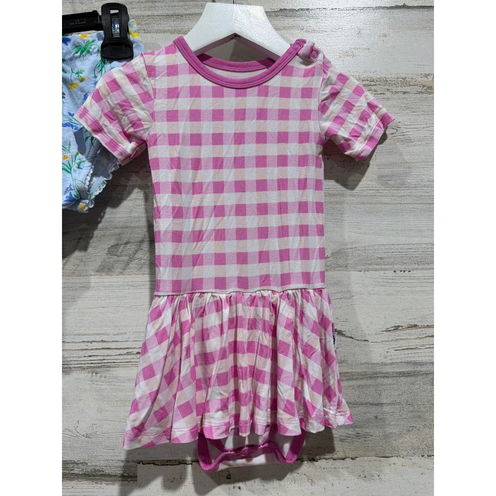 B'TWEEN Old Navy Dreamy ZZZ Girls 18-24M Blue Pink Floral Gingham Bundle EUC3