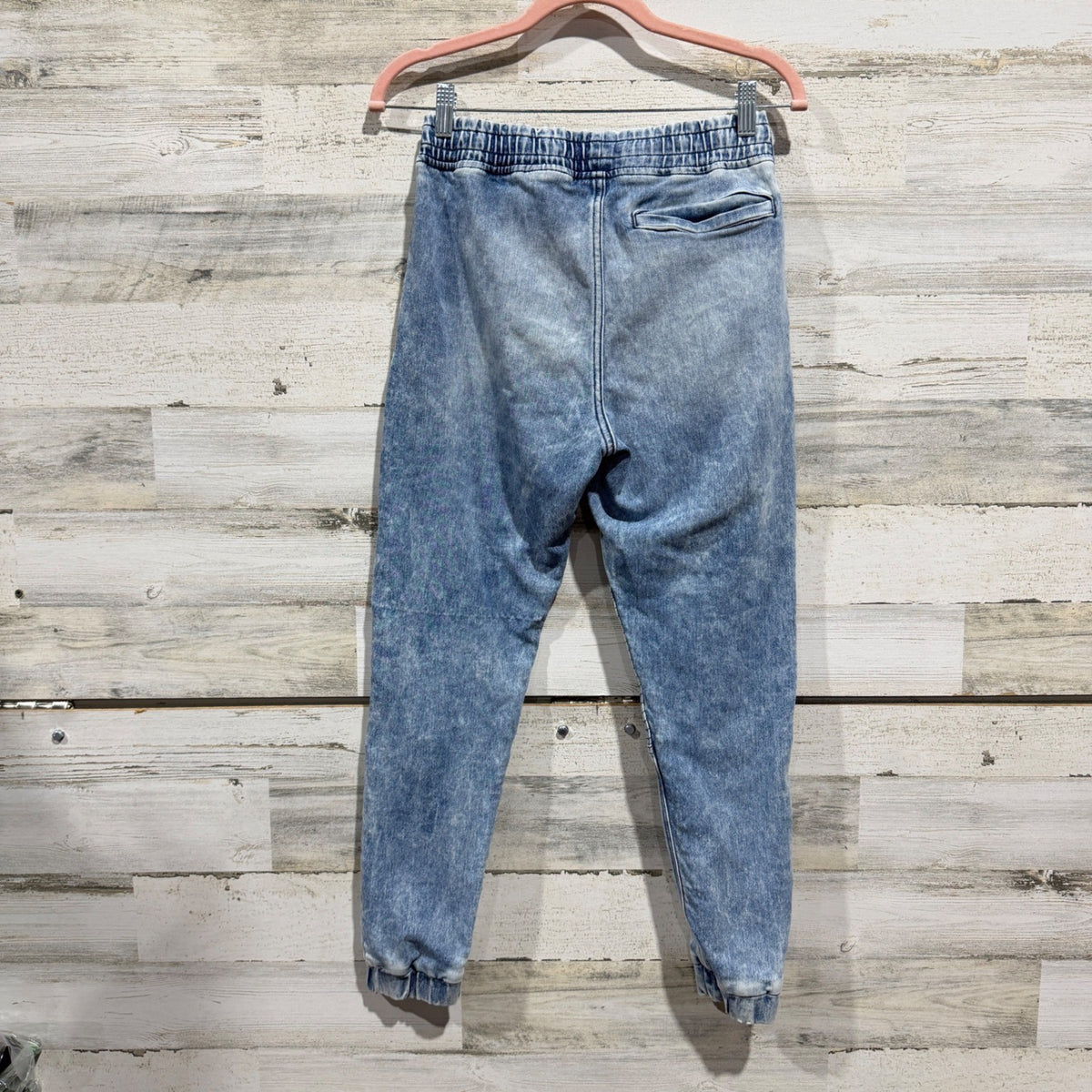 H&M Moto Jogger Denim Pants Kids 12-13Y Blue Acid Wash Cotton Blend Streetwear3