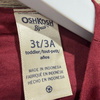 Cat & Jack OshKosh B'gosh Dress Bundle Girls 3T Pink Burgundy Cotton Floral EUC2