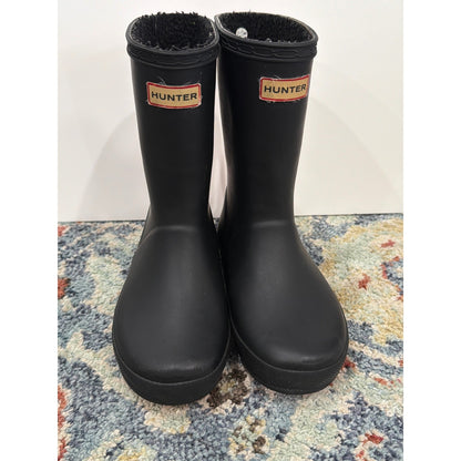Hunter Rain Boots Kids 12 Black Matte Fleece Lined Rubber Outdoors2