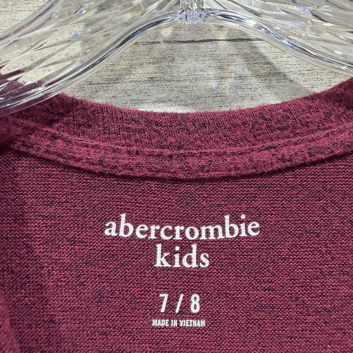 Abercrombie Kids Long Sleeve Shirts 2 Pack Size 7/8 Maroon Grey Cotton GUC*2