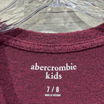 Abercrombie Kids Long Sleeve Shirts 2 Pack Size 7/8 Maroon Grey Cotton GUC*2