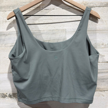 Avia SoftSculpt Tank Women XL Green Cropped Shelf Bra Athleisure EUC2