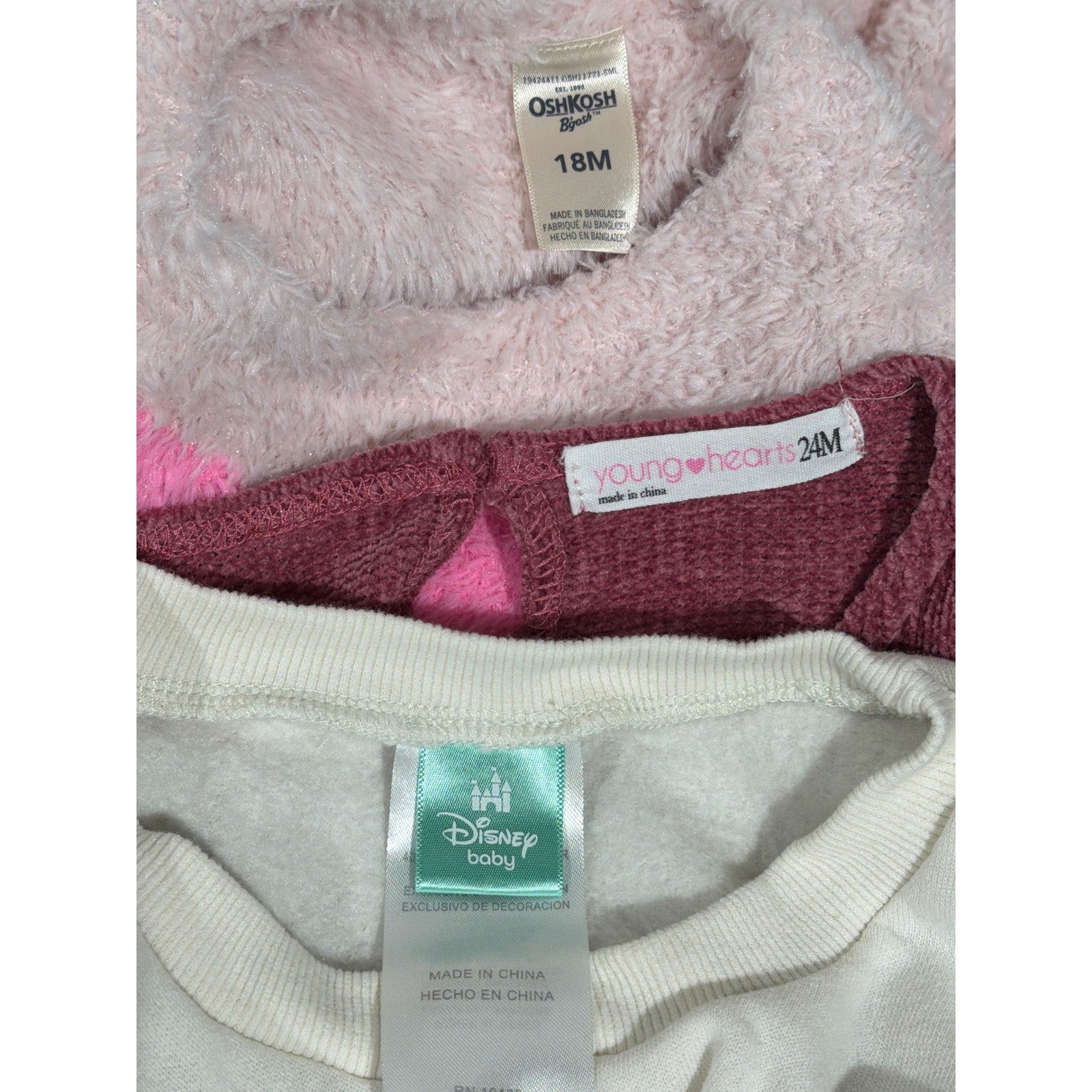Disney OshKosh Baby Young Hearts Bundle Girls 18-24M Pink Maroon EUC4