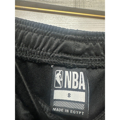 NBA Basketball Shorts Boys Size 8 Black Cargo Athletic Mesh EUC3