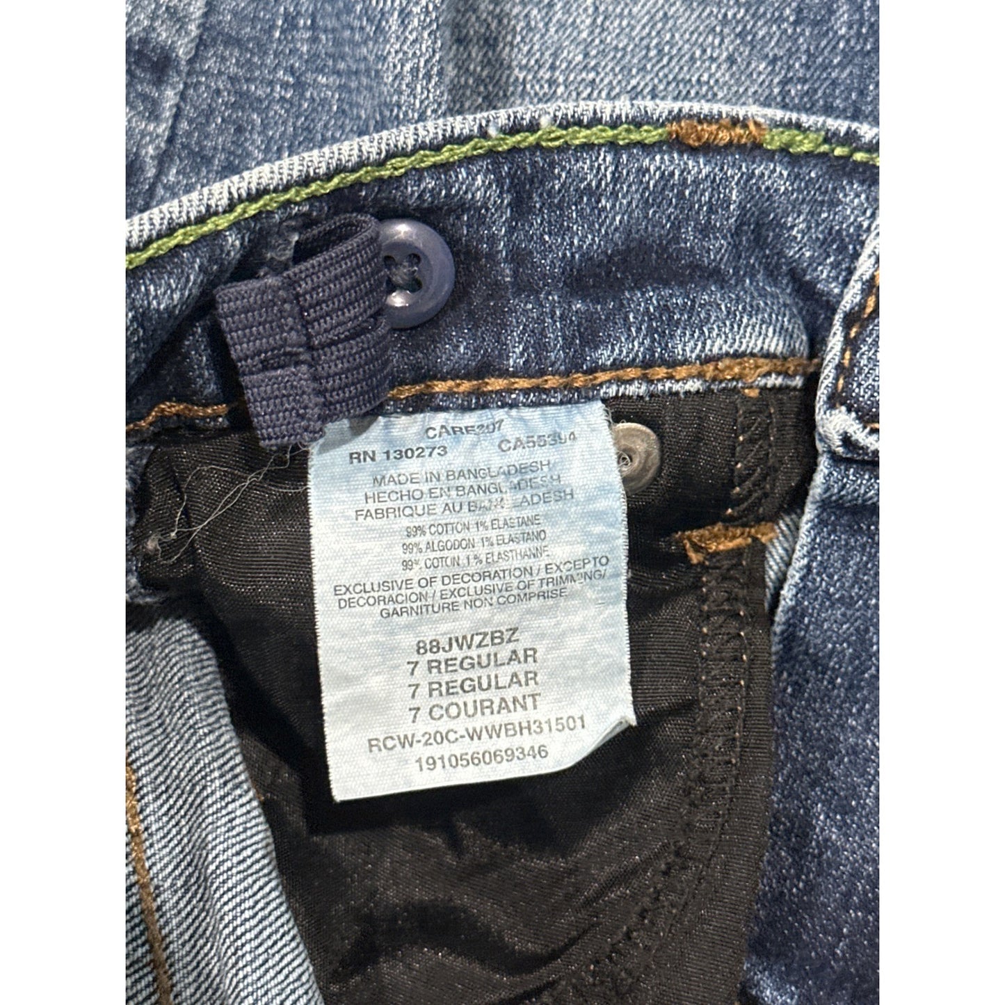 Wrangler Retro Slim Straight Jeans Boys 7 Regular Blue Adjustable Waist EUC3