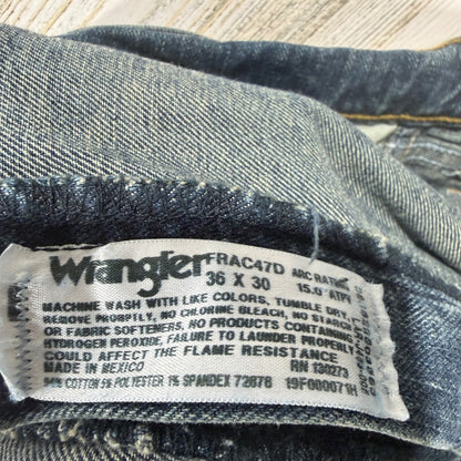 Wrangler FR Jeans Men 36x30 Blue Advanced Comfort Flame Resistant HRC2 Work6