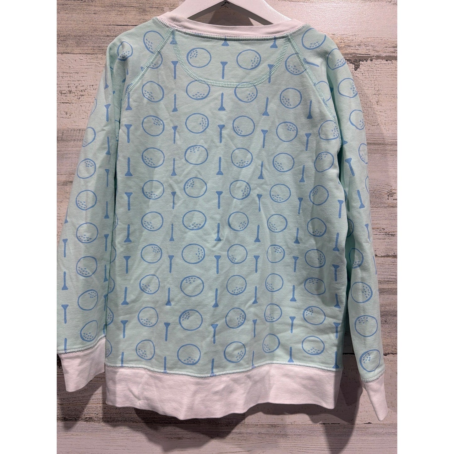 The Beaufort Bonnet Company Pullover Boys 10 Green Blue Golf Print Preppy EUC3