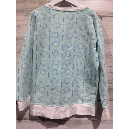 The Beaufort Bonnet Company Pullover Boys 10 Green Blue Golf Print Preppy EUC3