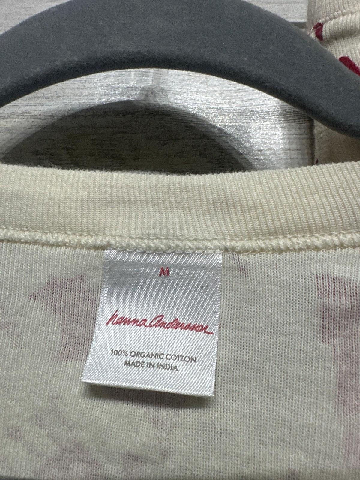 Hanna Andersson Pajama Set Womens M Ivory Red Reindeer Organic Cotton EUC2