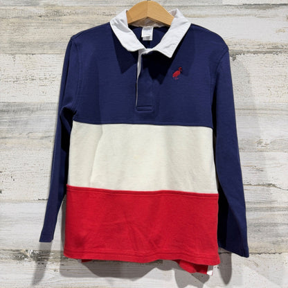 The Beaufort Bonnet Company Rugby Shirt Boys 7 Navy White Red Colorblock *Flawed0