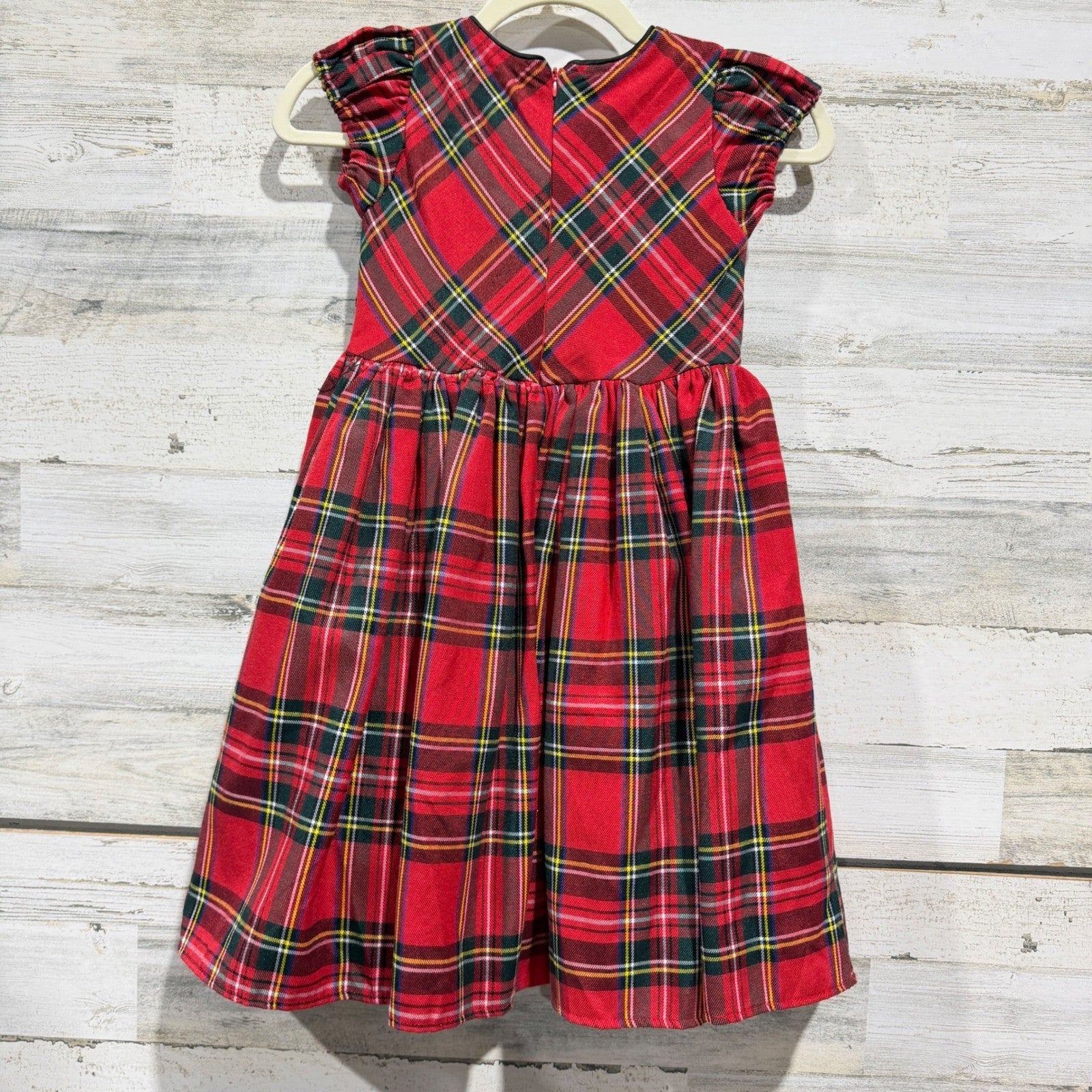 Trish Scully Plaid Dress Girls 8 Red Tartan Holiday Christmas Classic *Flawed6