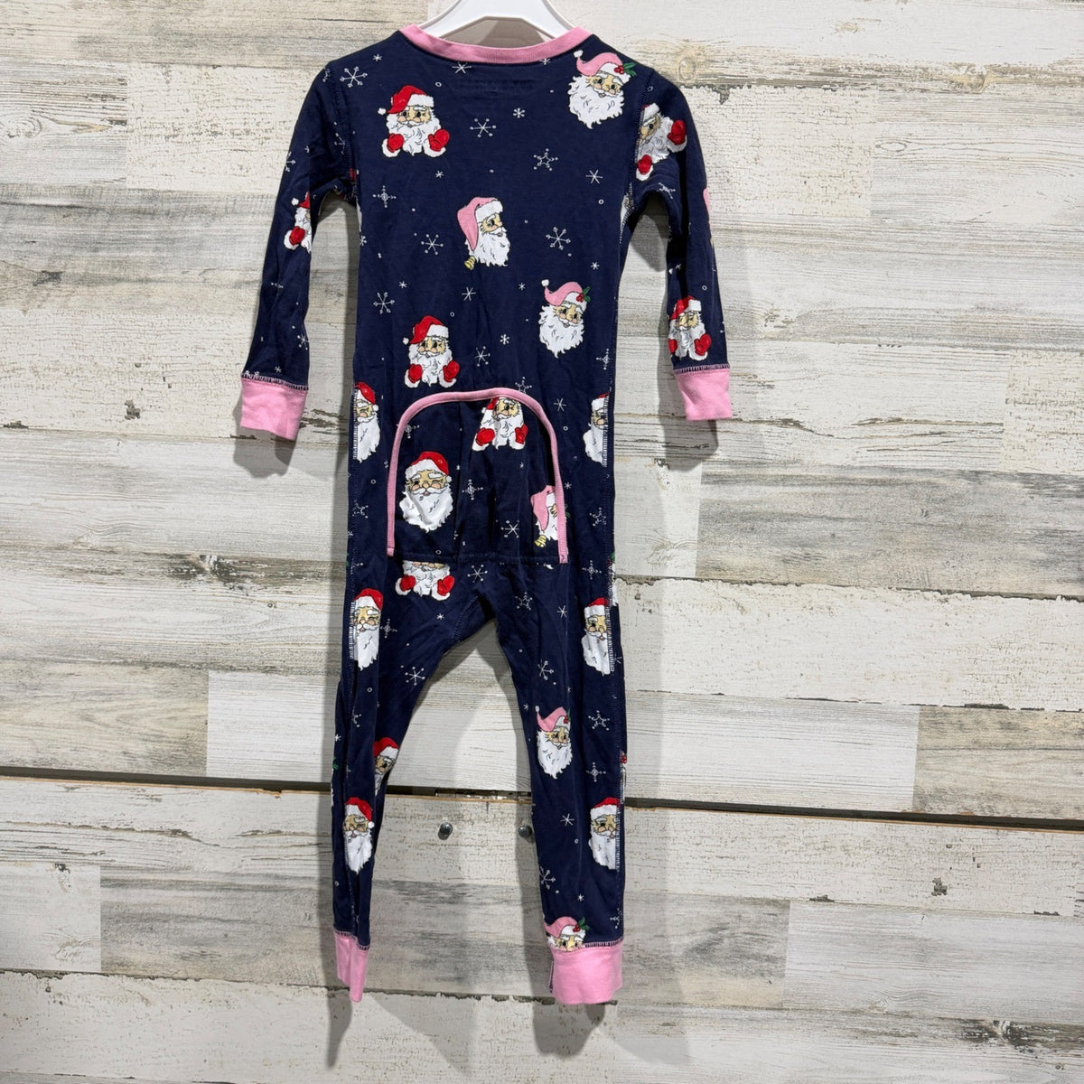 Beaufort Bonnet Company Santa Pajama Sleeper Girls 4T Navy Pima Cotton Flawed*3