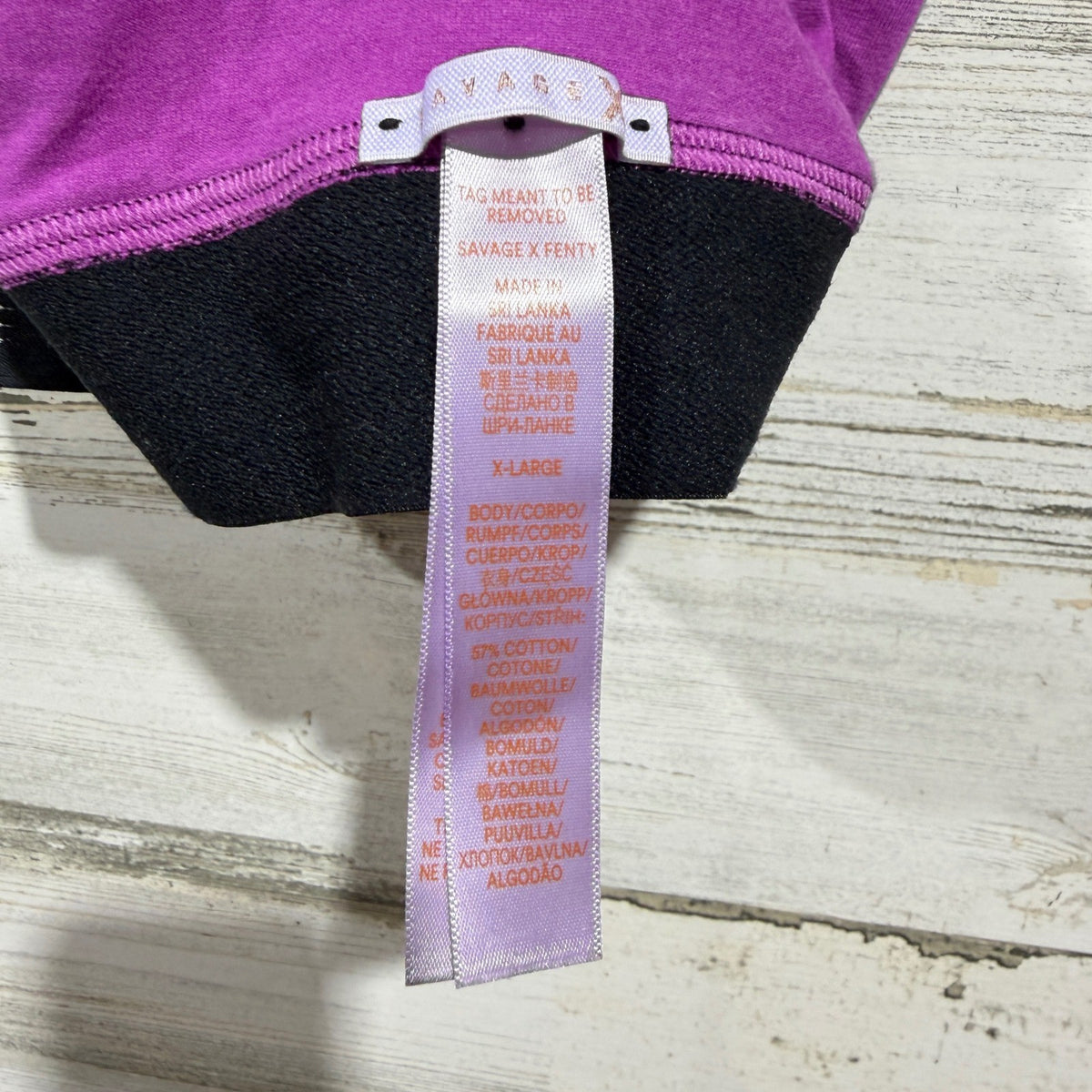 Savage X Fenty Bralette Women XL Purple Logo Racerback Athleisure EUC2