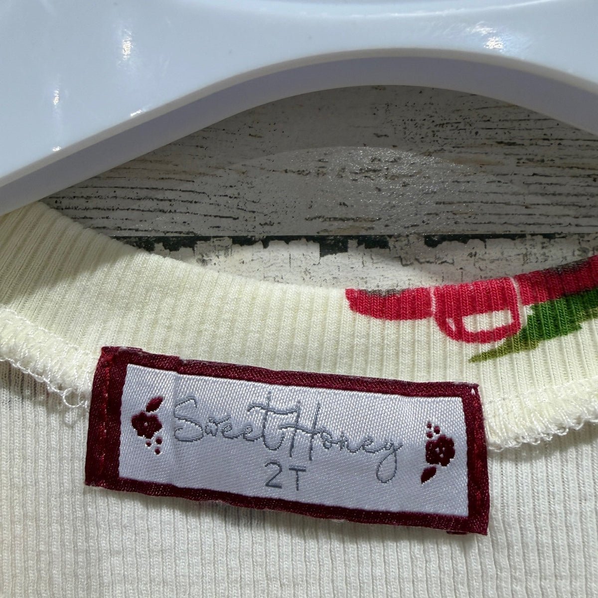 SweetHoney Christmas Truck Dress Girls 2T Cream Ribbed Cotton Holiday EUC2