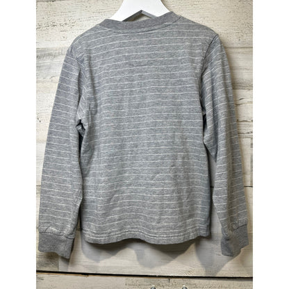 Properly Tied Henley Shirt Boys 5 Grey Striped Long Sleeve EUC3