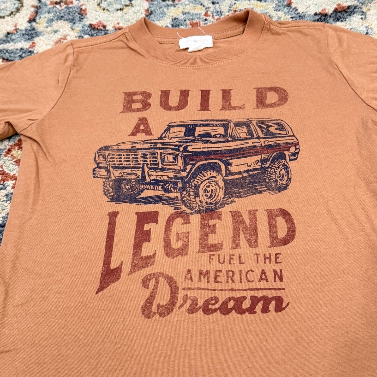 Scene & Heard Graphic Tee Fits Like Boys 5/6 Brown Truck American Dream Retro1