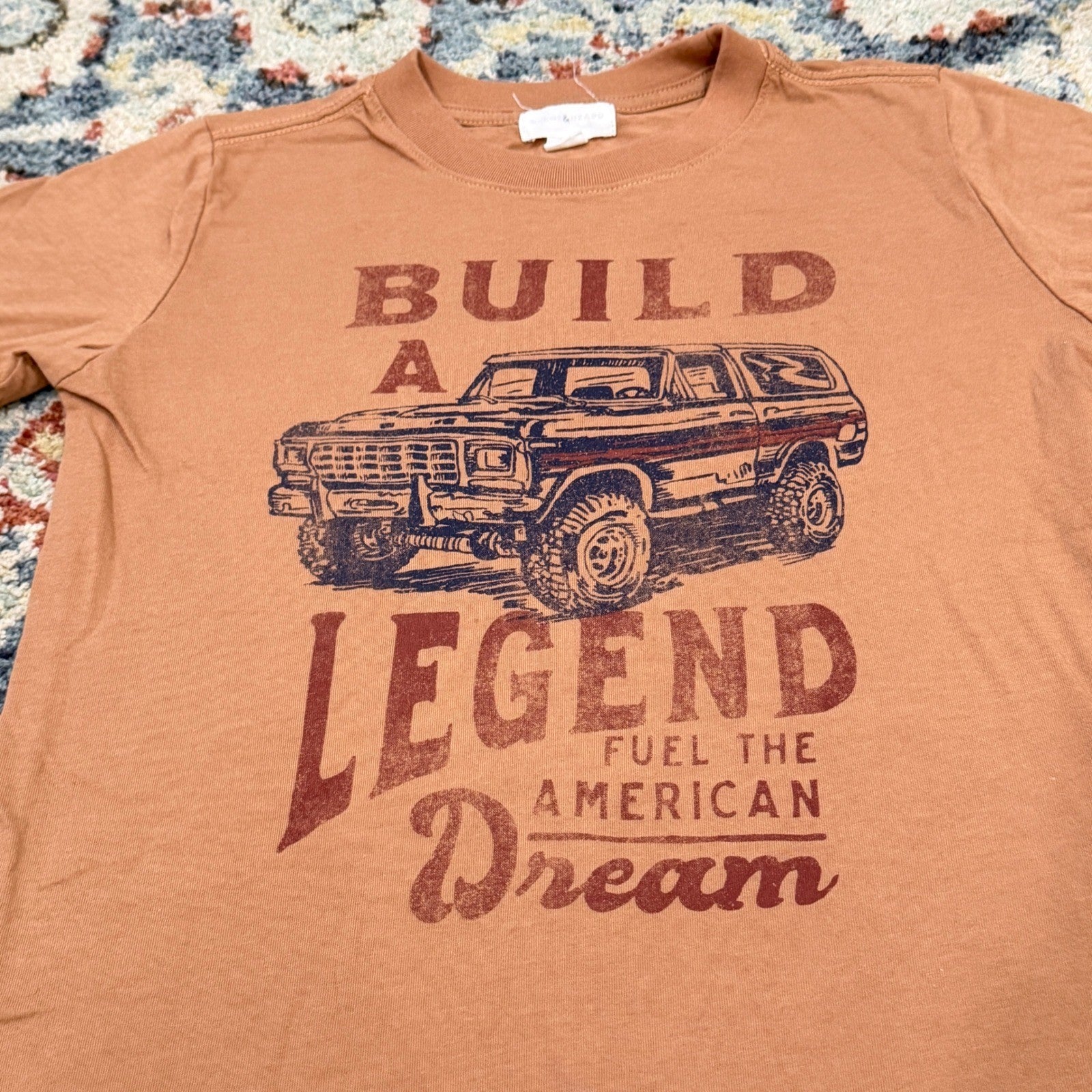 Scene & Heard Graphic Tee Fits Like Boys 5/6 Brown Truck American Dream Retro1