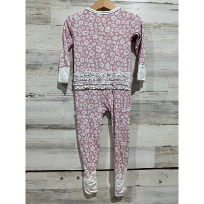 Posh Peanut Snuggle Bums Bundle Girls 2T Pink Leopard Lamb Bamboo EUC6