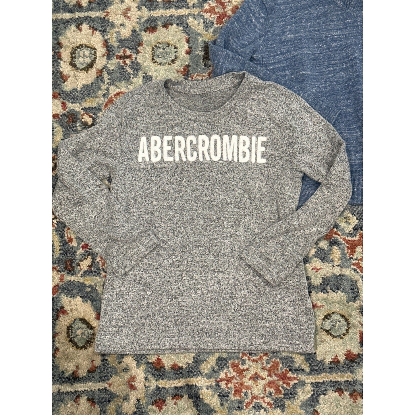 Gap Abercrombie Sweater Shirt Boys 5/6 Blue Grey Logo Bundle EUC1