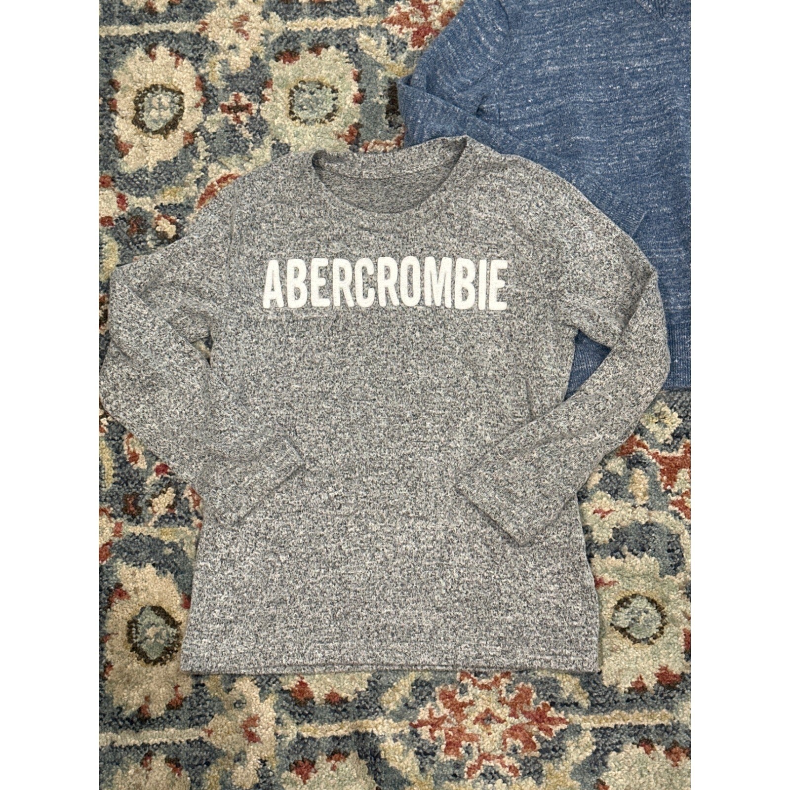 Gap Abercrombie Sweater Shirt Boys 5/6 Blue Grey Logo Bundle EUC1