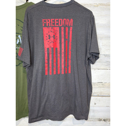 Under Armour T-Shirt Bundle Mens XXL Loose Green Gray Freedom EUC5