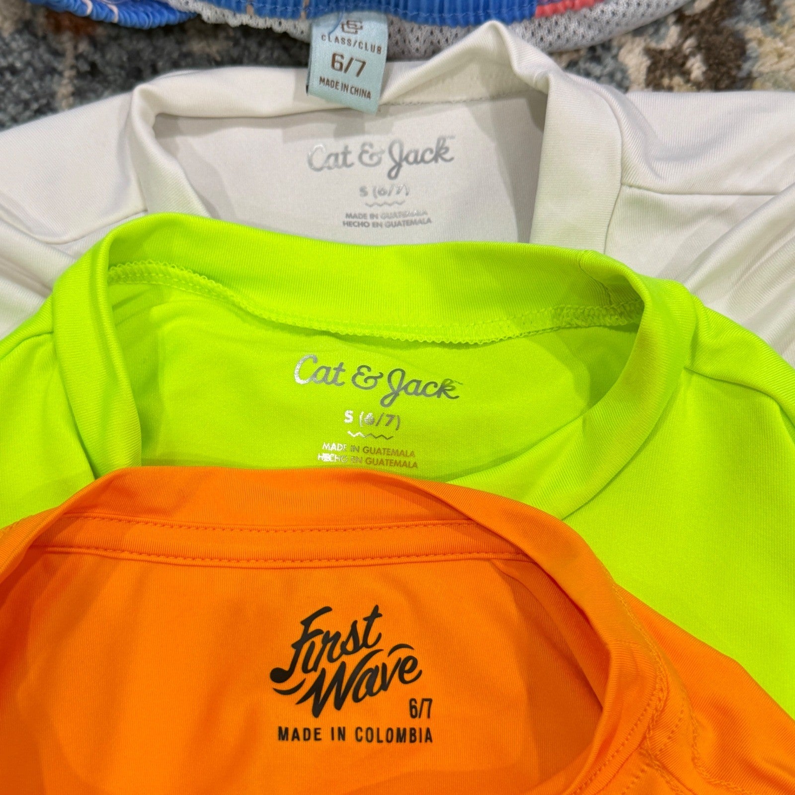 Swim Rash Guard Play Bundle Boys S 6/7 Flamingo Bright Tropical Beach *Flawed12