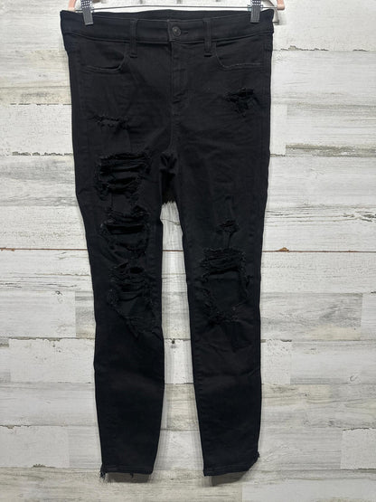 American Eagle Women’s 8 Short Distressed Black Jeggings VGUC0