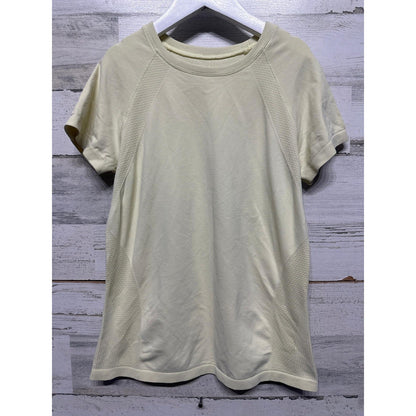 Girls Size 8 Pale Yellow Seamless Athletic Top EUC0