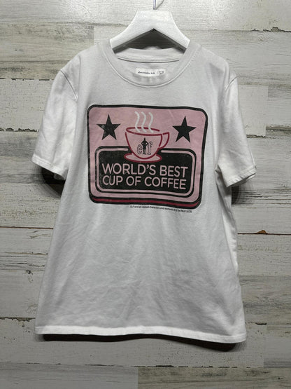Abercrombie Kids Elf Movie T-Shirt 11/12 White Graphic Coffee EUC0