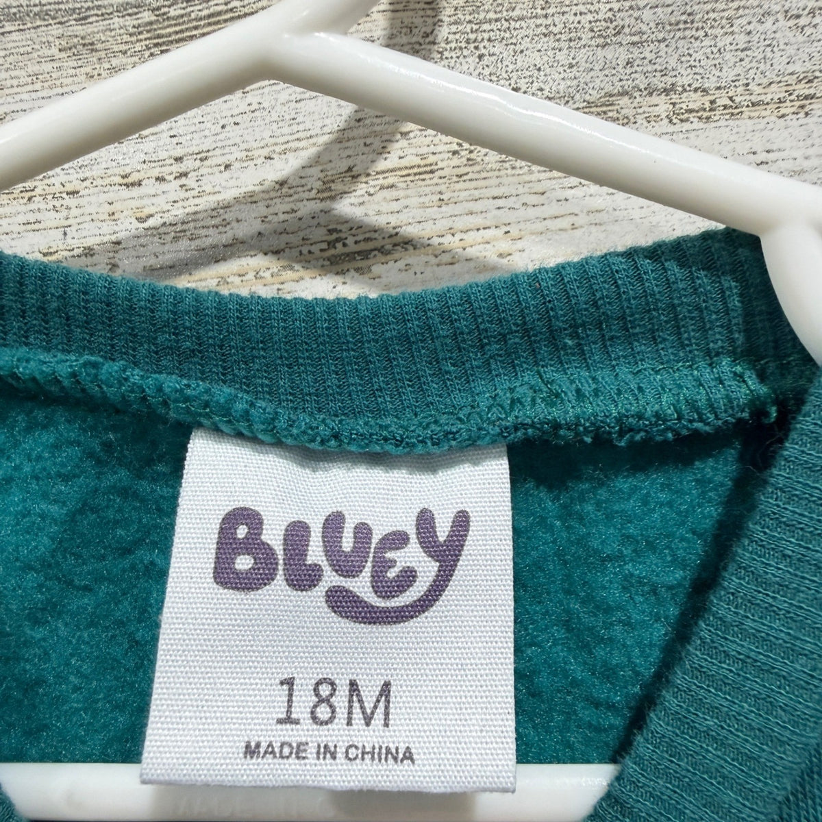 Bluey Sweatshirt Kids 18M Teal Christmas Wish List Holiday EUC2