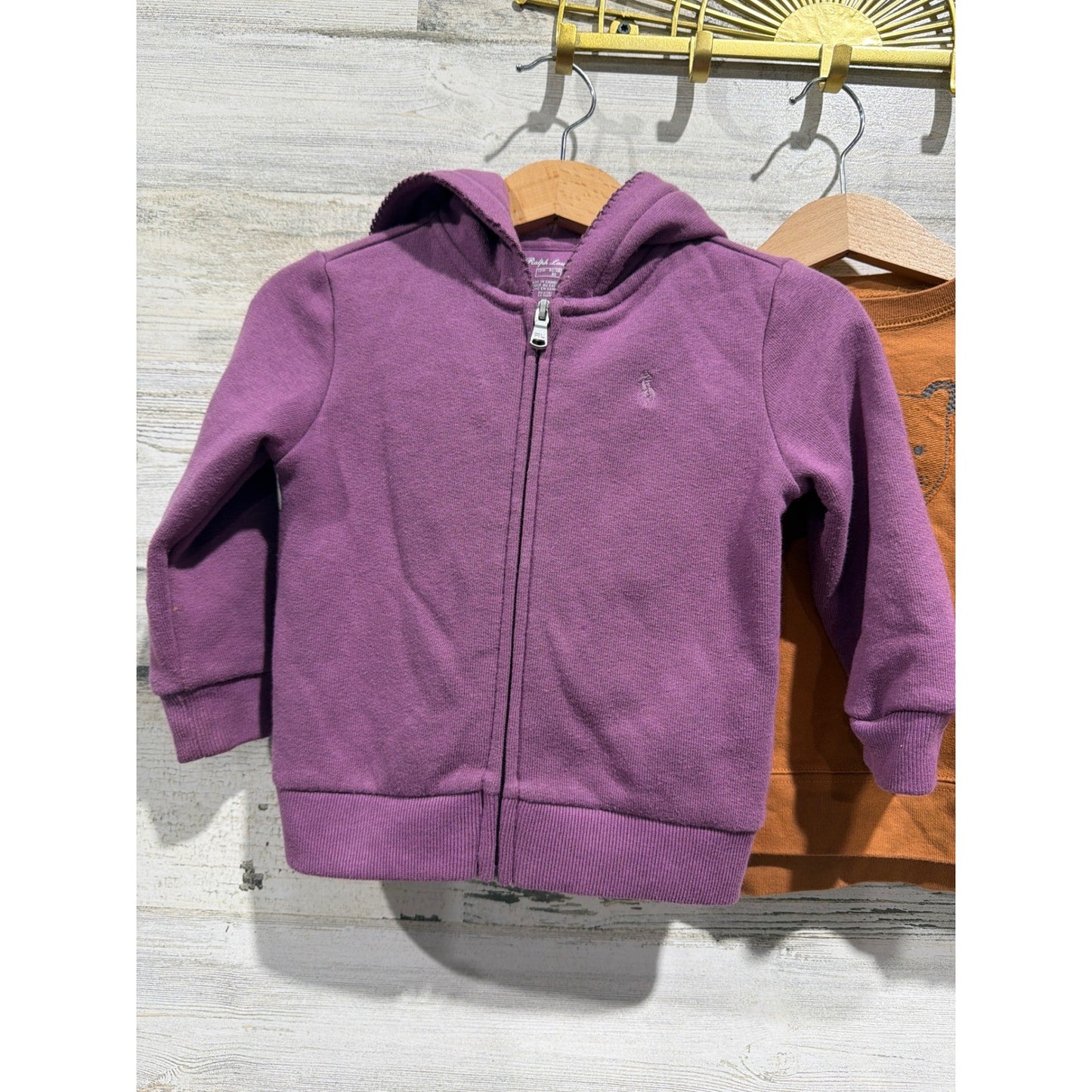 Ralph Lauren Easy Peasy Just One You Girls 12M Purple Tan Long Sleeve Bundle1
