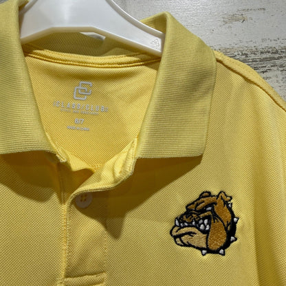 Bulldog Shirts Boys 6/7 Yellow White Baseball Polo Sporty Play Condition *Flawed3