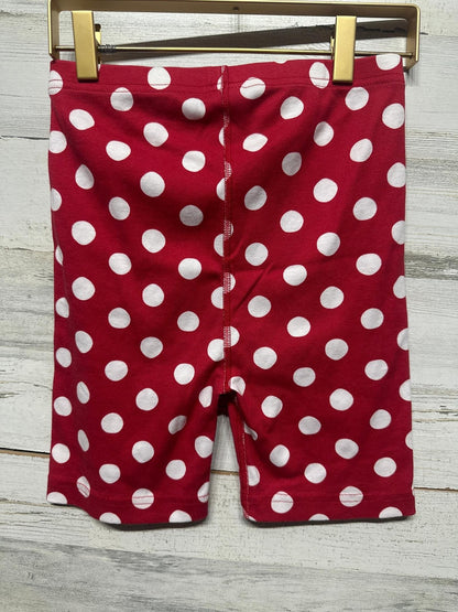 Hanna Andersson Shorts Girls 12 Red Polka Dot Disney Organic Cotton EUC1