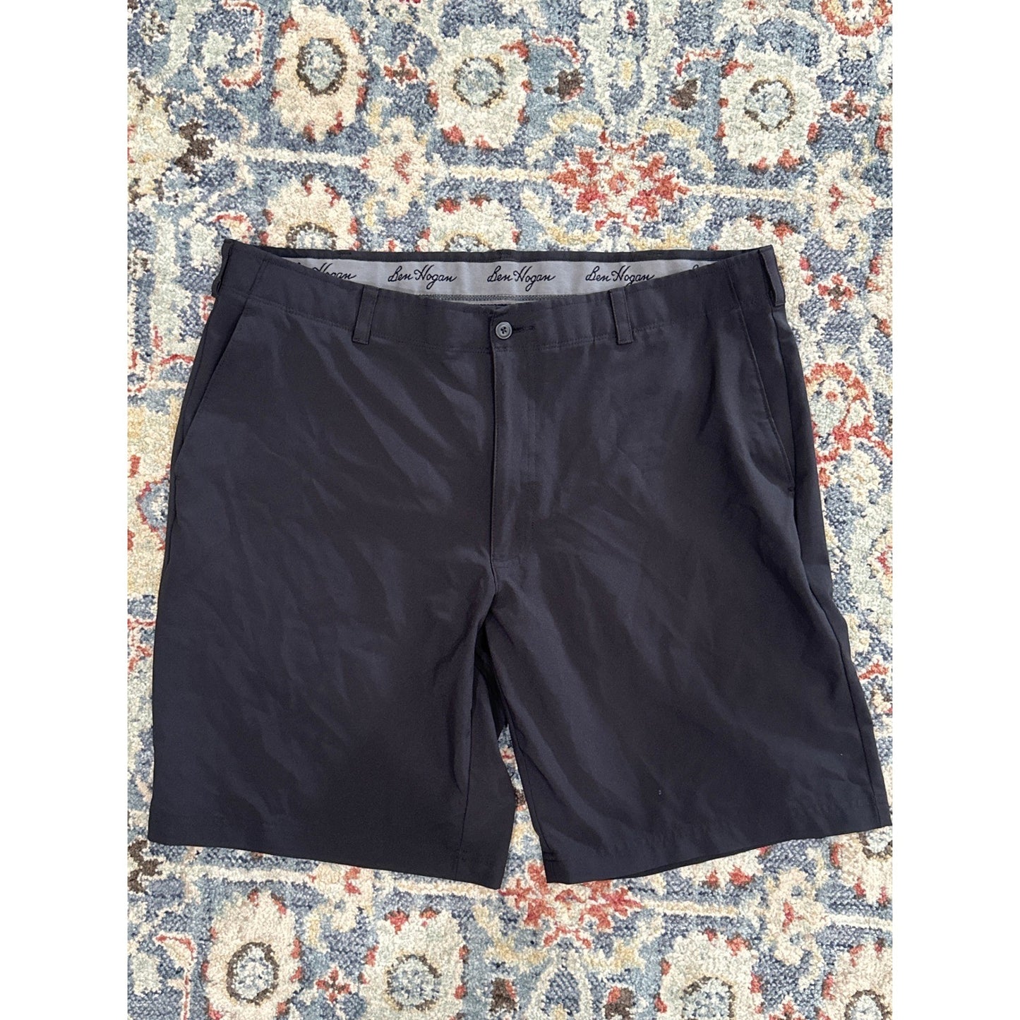 Ben Hogan Golf Shorts Men Size 40 Black Performance Flat Front GUC1