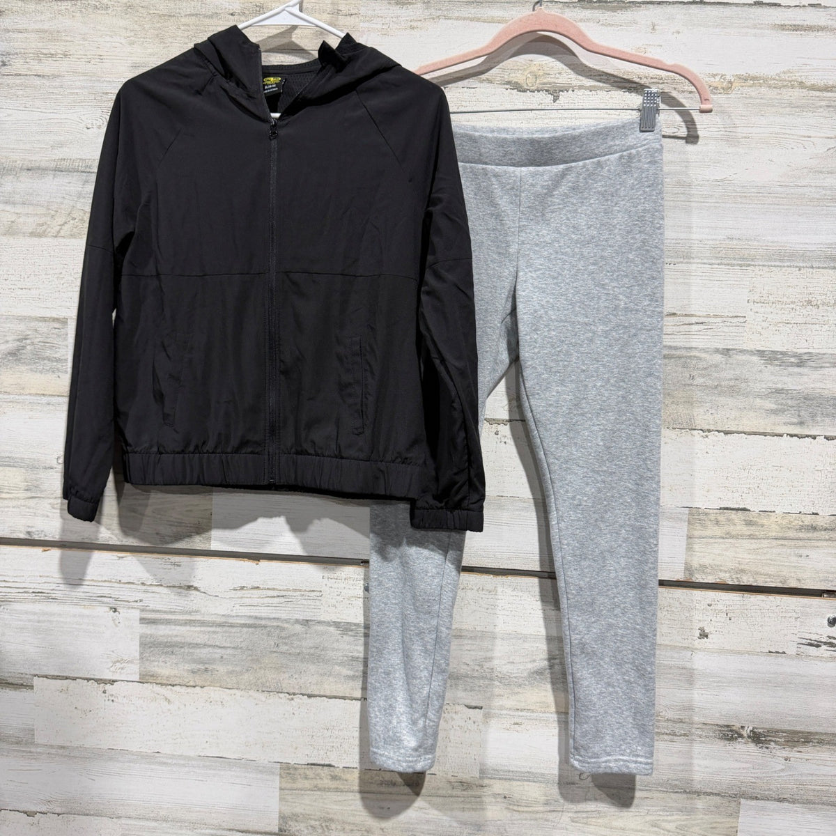 Athletic Works Old Navy Jacket Leggings Bundle Active Girls XL Black Grey EUC0