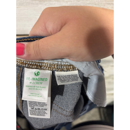 J.Crew Mid Rise Flare Crop Jeans Women Size 29T Blue Button Fly Stretch Classic3