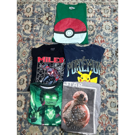 Pokémon Marvel Star Wars Kids Youth Large 10/12 Graphic Tee Bundle0